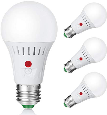 Elrigs E27 Glühbirne mit Lichtsensor, LED Lampe mit einstellbarem Tageslichtsensor, Leuchtmittel mit verstellbarem Dämmerungssensor, 7W ersetzt 60W, Warmweiß(3000K), 4er Pack