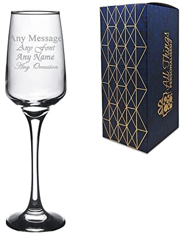 Personalised Engraved 230ml Tallo Champagne Flute, Gift Boxed, Perfect for Any Prosecco Lover