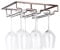 FOMANSH Wine Glass Rack - Under Cabinet Stemware Wine Glass Holder Glasses Storage Hanger Metal Organizer for Bar Kitchen Brown