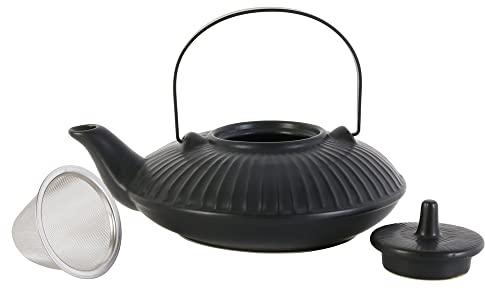 HOME DECO FACTORY Ka4554 - Theiere Chan Ceramique Noire 60Cl Art de La Table Boisson et Apero The Cafe et Sucre