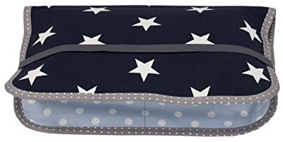ULLENBOOM ® Windeltasche für unterwegs Blau Hellblau Grau (Made in EU) - Wickeltasche für bis zu 3 Windeln, Feuchttücher & weiteres Zubehör, Windeletui mit Reißverschluss & Gummiband, klein & lässig