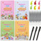YAMMI 4 Stück Deutsch Magisches Heft, Deutsch für Kinder im Alter Von 3–6 Jahren, Handschrift Workbook, Wiederverwendbares Kalligraphie-Trackingbuch mit Stift und Hilfe Stiftgriff