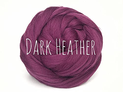 Chunky Wool - Dark Heather - for arm Knitting Chunky Blanket Weaving Felting Jumbo Yarn Giant Wool Soft 100g (0.22lb)