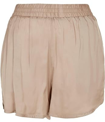 Urban Classics Damen Kurze Hose Ladies Viscose Satin Resort Shorts, Farbe softtaupe, Größe XXL