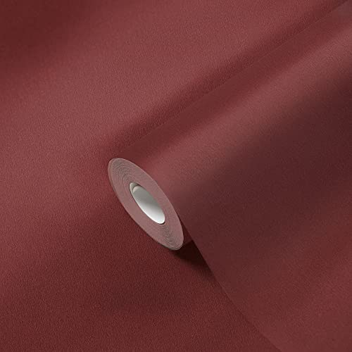 A.S. Création Tapete Dunkelrot Uni Einfarbig Vliestapete Rot 383631 für Schlafzimmer Küche 10,05x0,53m Made in Germany