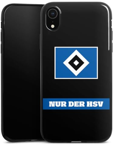 Slim Case extra dünn kompatibel mit Apple iPhone Xr Silikon Handyhülle schwarz Hülle HSV Statement Hamburger SV