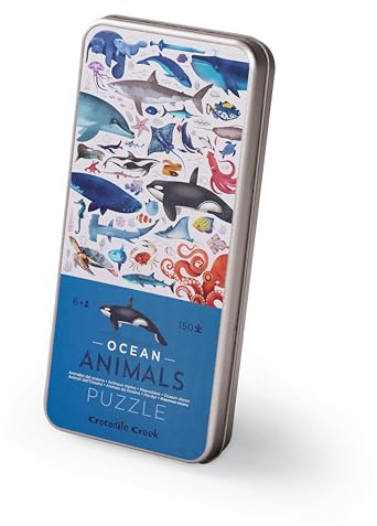 Crocodile Creek Ocean Animals Puzzle – 150 Pieces in Tin (3843102), Ages 6+