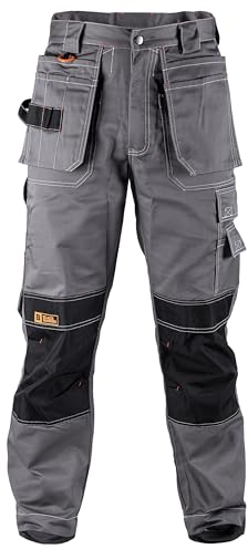 BLACK HAMMER Herren Sicherheitsarbeitshose Cargo Utility Entspannte Passform Wasserabweisend Dauerhaft und Bequeme Kleidung mit Kniepolstertaschen BAU-Arbeitskleidung Zilla (Graphit 36W / 33 Long)