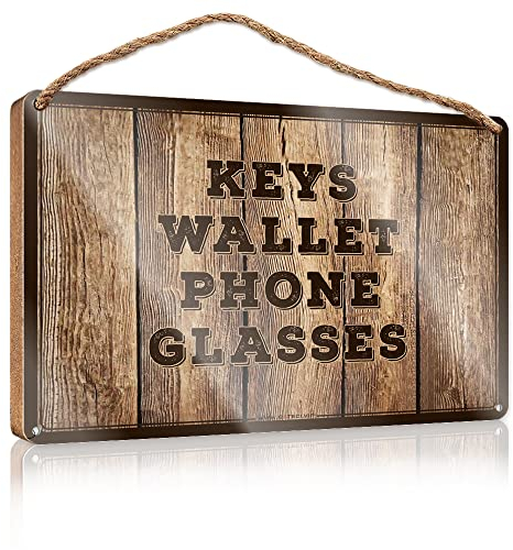 Man Cave Bar Keys Wallet Phone Glasses Wooden Sign Garage Tin Sign Husband Gifts ( Size : 20X30CM )