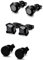 JeryWe 3 paar Schwarzer Ohrstecker Set für Herren Damen Runde Zirkonia edelstahl ohrstecker （5mm）