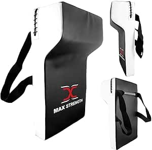 MAXSTRENGTH Rugby Hit Shield Heavy Duty Professional Grade Tackle Wedge Hit Shield Pad High Density Foam Wedge Rucking Tackle Shields (Schwarz/Weiß: Einzel)