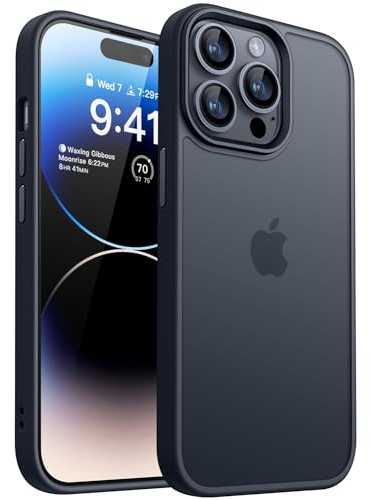 CANSHN Cover Opaca per iPhone 14 Pro(6,1 Pollici), Custodia Traslucida Opaca Protettiva Sottile Antiurto - Nero