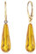 Amber by Mazukna - Ohrringe Bernstein, Handgefertigter Tropfen, 45x10mm Leichte Edelstein Ohrringe Silber 925, Statement-baumelnder