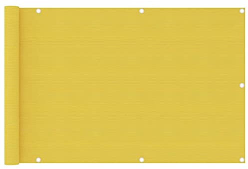 JUNZAI Balkon-Sichtschutz, Balkonsichtschutz, Windschutz Balkon, Windschutz Terrasse, Balkonverkleidung, Sichtschutz Garten, Gelb 90x400 cm HDPE