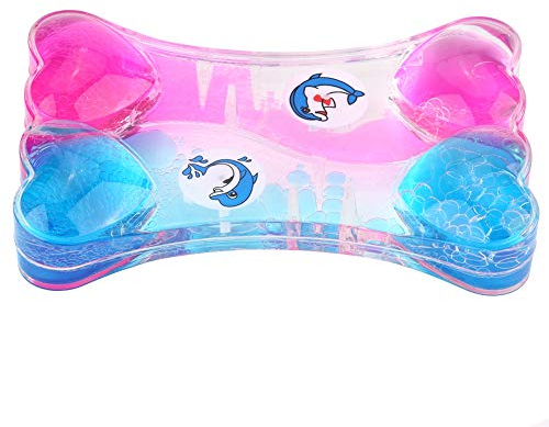 JTLB Herzmuster-Sanduhr, Schwimmende Öluhr, Flüssiger Timer, Schreibtischdekoration, Ornament (Blau + Rosa: einzelner Delphin)