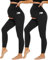 DDOBB 2 Pack Maternity Leggings Over Bump with Pockets High Waist Black Soft Belly Support Stretchy Pregnancy Pants Yoga Workout Pajama Trousers