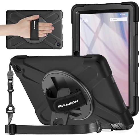 BRAECNstock Funda para tablet Amazon Fire HD 10 de 13ª generación 2023, a prueba de golpes, funda protectora para Kindle Fire HD 10 para niños con protector de pantalla, correa de mano giratoria +