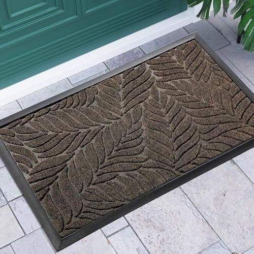 Yimobra Fußmatte, 92 x 61 cm, rutschfeste Sauberlaufmatte für draußen – Premium Fußmatte gegen Schmutz und Staub?Braun