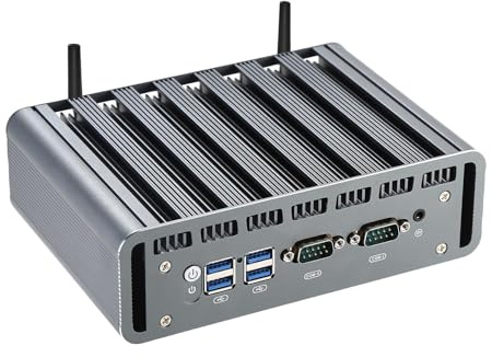 Sharevdi Lüfterloser Industrie Mini PC J6412, Mini PC Desktop Dual Display 6USB WiFi5.0 BT4.2 für Industrie/Digital Visualisierung/Büro (8G 128G)