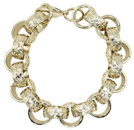 Touch of Venetian 3D XXL Belcher Bracelet - Elegant Gold Jewellery for Women & Men - Real Gold Plating with Luxury Finish