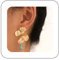 Xduargs Boho Turquoise Leaf Drop Earrings Vintage Turquoise Leaf Earrings Gold Leaf Flower Earrings Blue Turquoise Bead Earrings Jewelry for Women and Girls