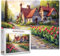 Tucocoo 1000-teiliges Puzzle für Erwachsene, Frühlingsdorf-Szene, Puzzle, Tulpen, Blumen, Sonnenuntergang, Landschaft, Aquarell-Kunst-Puzzles für anspruchsvolle Familienaktivitäten, buntes DIY-Puzzle