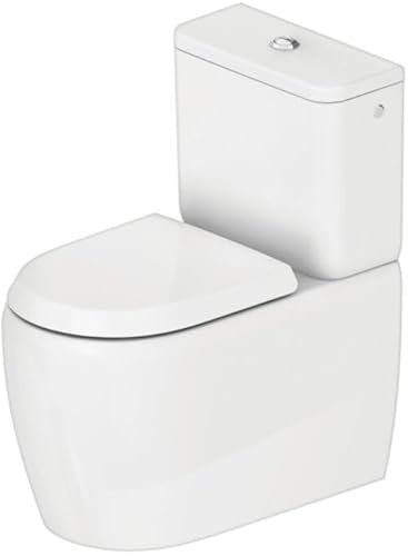 Duravit Qatego Stand-WC, für Kombination, Tiefspüler, Abgang variabel, 390x660x400mm, rimless, 2021090000, Farbe: Weiß