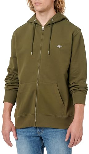 GANT Herren Reg Shield Full Zip Hoodie Sweatshirt, Moss Green, 3XL