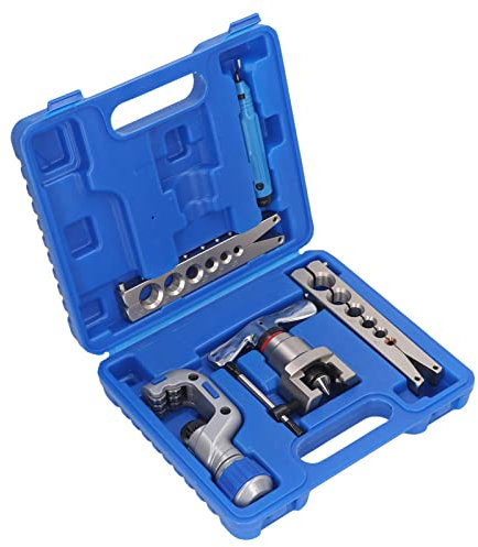 Juego de Herramientas para Abocardar Tubos Pesados, Kit de Expansor de Tubos Manual con Caja de Almacenamiento para Instalación de Aire Acondicionado, Cono de 45 Grados para