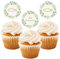 Cake Topper Kommunion, 24 Stück Fisch Eukalyptus Cupcake Torte Deko, Zur Kommunion Erstkommunion Tortendeko Junge Mädchen, Personalisiert Muffin Deko Party