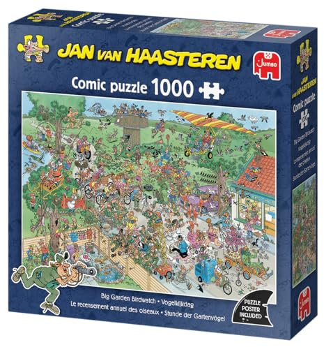 Jan Van Haasteren – JVH – Die jährliche Volkszählung der Vögel (1000 Teile) – Big Garden Birdwatch – Puzzle für Erwachsene – 100% recycelter Karton – 1000 Teile Jumbo