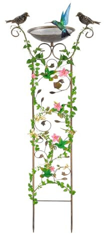 Rankgitter Metall, 36.5x100cm Garten Pflanze Gitter, Spalier Vogel Bad Garten Gitter, Pflanze Gitter für Klettern Blumen für Außenbereiche, Höfe, Rasenflächen (Gold, Grün, Gelb)