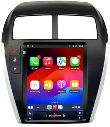 Android 14 Radio Coche 2 DIN 9.7 Pulgadas HD Pantalla Táctil para Mitsubishi ASX 2010-2014 con Bluetooth GPS Navi WiFi FM Radio Carplay Inalámbrico/Android Auto Control del Volante(H-5(6G+128G))