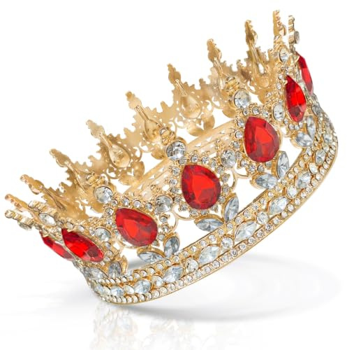 Coco Berming Vintage Krone, Glitzernde Braut Diadem, Kristall Barock Tiara für Hochzeiten, Geburtstagsfeiern, Reiseerinnerungen, Feiertage, Messen