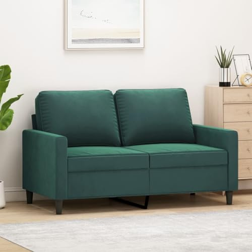 Frdhee Mini Sofa Küchensofa, 2-Sitzer-Sofa Dunkelgrün 120 cm Samt für Wohnzimmer Schlafzimmer Büro Wohnung