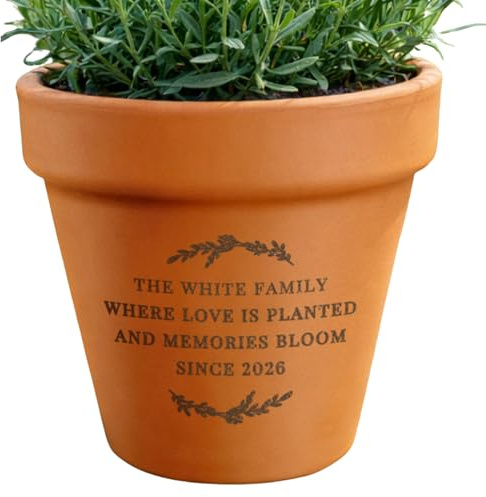 CalEli Gifts Personalised Terracotta Plant Pot – Custom Text Gift