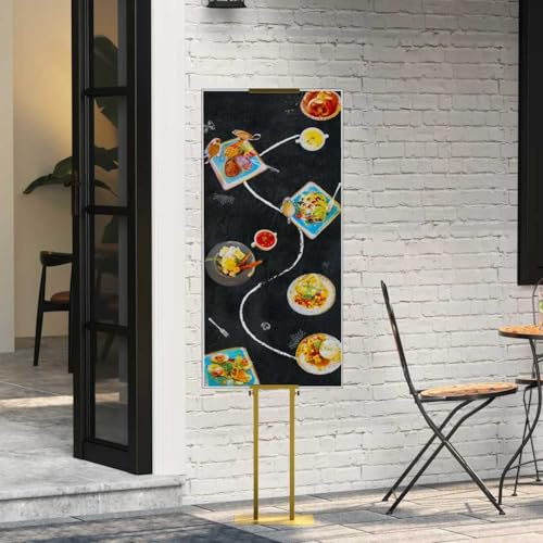 Kaloriko Messestände Gold 2 pcs Stahl Displayständer 30 x 23,5 x 210 cm höhenverstellbar doppelseitig für Rollup Banner Werbeaufsteller Werbung Marketing Messe Event Präsentation