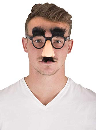 P'TIT CLOWN - 40603 - Brille Nase und Schnurrbart - Lustige Brillen - Erwachsene - Unisex - Karnevalskostüm, Halloween, Kostümfest, Fotoautomaten, Geburtstagsbrille, Partygläser - 14 x 14 x 2 cm