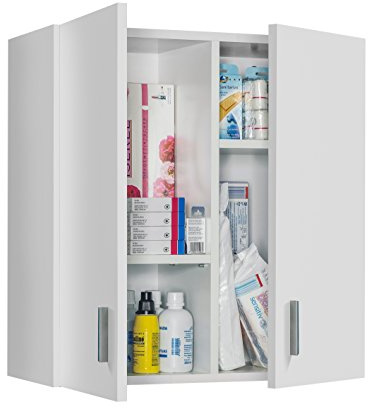 Vita - 2 Door Wall Hung Kitchen Utility Room Modular Cupboard (H: 60cm x W: 59cm x D:27cm) (White)