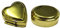 Westernranch 2er Set Pillendosen aus Messing, Oval: 4,5 cm x 2 cm, Herz: 4 cm x 2 cm
