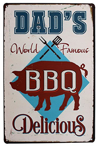 sumik Dad 's BBQ leckerer, Metall blechschild, Vintage Art Poster Plaque Kitchen Home Wand-Decor