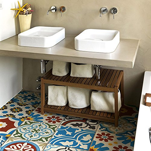 6 Stück 30 x 30 cm – PP00027 Deko-Aufkleber aus PVC für Böden auf begehbarem Material – Aufkleber Design – Lila