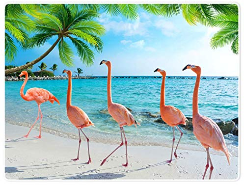 YISUMEI Decke 150x200 cm Kuscheldecken Sanft Flanell Weich Fleecedecke Bettüberwurf Küsten Strand Rosa Flamingo