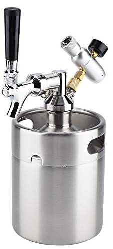 Mini barril de cerveza de acero inoxidable de 2 litros, equipo de elaboración de cerveza con regulador de barril y dispensador de cerveza.Dispensador de cerveza barril de barril portátil