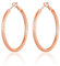 Philip Jones Rose Gold Plated 40mm Diamond Cut Hoop Earrings
