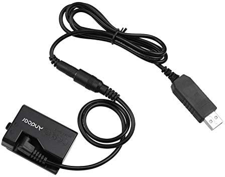 Andoer ACK-E10 LP-E10 USB Battery Adapter Compatible with Canon EOS Rebel T3/T5/T6/T7/T100/Kiss X50/Kiss X70/1100D/1200D/1300D/2000D/4000D