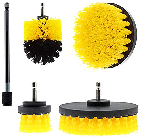 Bürstenaufsatz Akkuschrauber,5 Stück Bürste Akkuschrauber Bohrmaschine Reinigung Kit zum Reinigen von Bad, Badwanne, Bodenbelag, Marmor, Keramik (5PCS)