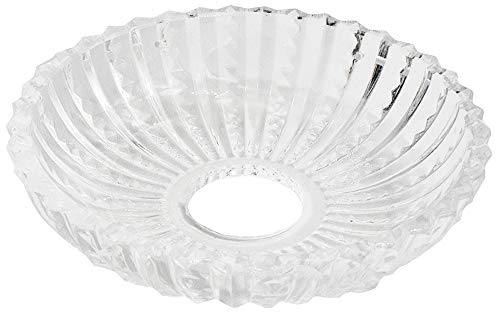 Kristall Lichtschale Ø 100mm mit 6X Bohrung kristallklar Muster geriffelt Mittelloch 24mm
