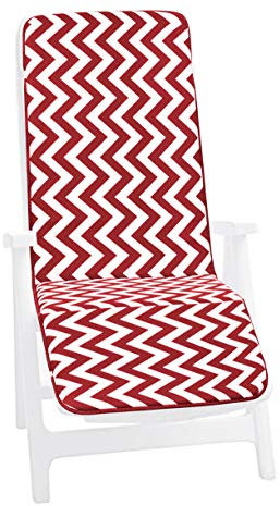Zig Zag Coussin de chaise souple pour chaise longue, repose-pieds, pliable Cairo dis.11 L rouge