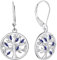 JO WISDOM Boucles d'oreilles Arbre de vie en Argent 925/1000 Dormeuse pour Femme avec 3A Oxyde de Zirconium Pierre de naissance de Décembre couleur Tanzanite